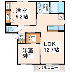 上安永 徒歩6分 2階の物件間取画像